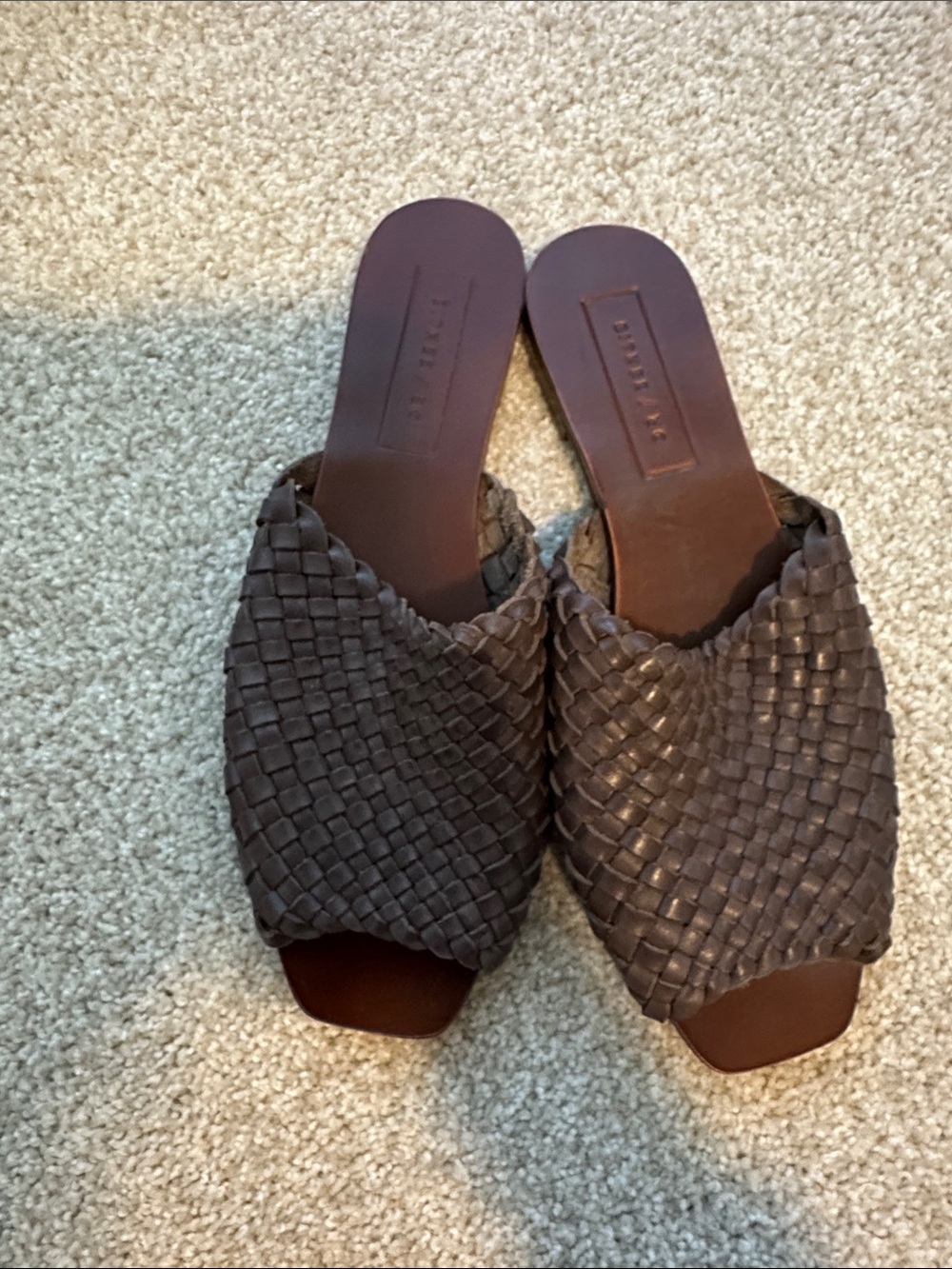 Either/OR Woven Slide Sandals - Brown